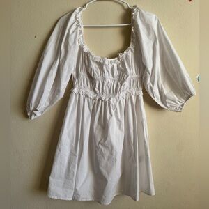 Forever 21 White Puff Sleeve Dress